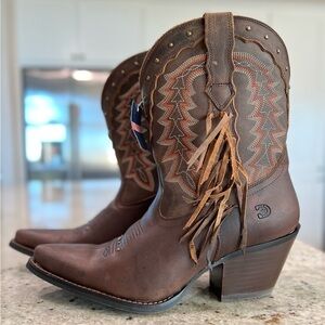 Durango Crush Brown Leather Heeled Boots